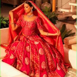 Conjunto de Lehenga Rani Sa con Blusa, Hermosa Colección de Lehenga Choli Tradicional para Bodas, en Tendencia - Product Image 1