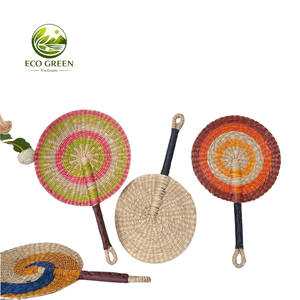 Éventail en jonc de mer coloré, forme ovale ou ronde, tissé à la main, écologique, décoratif pour mariage, fête, décoration intérieure - Product Image 4