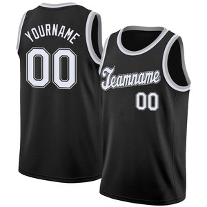 Camiseta de Baloncesto Personalizada Negra con Rayas Finas sin Mangas, Impresión Sublimada, Nombre del Equipo 00, Unisex para Adultos, Ropa Transpirable de Malla - Product Image 4