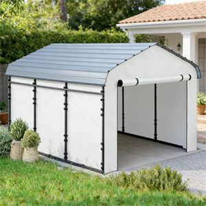 Pannello Laterale Bianco di Ricambio per Tettoie Auto, Copertura Laterale per Garage, Tettoie e Carport - Product Image 1