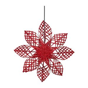 Direct <b>Sale</b> Handcrafted <b>Christmas</b> <b>Decorations</b>, Red Rattan Hanging Flower Art Piece with Design for Party - Product Image 3