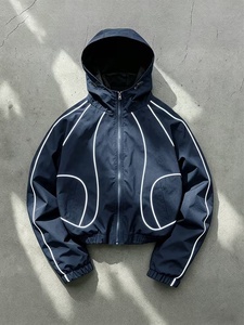 Wholesale Custom Windbreaker Jacket Nylon <b>Coaches</b> Jacket Breathable Plus Size Windbreaker Short Length PU Coated Sporty Style - Product Image 1