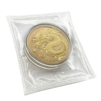 Vente en gros effet miroir dragon du zodiaque chinois or chrome pièce souvenir