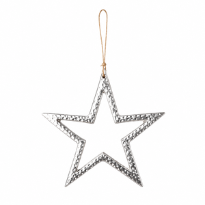 Silver Metal <b>Star</b> Christmas Ornament | Handmade <b>Hanging</b> Christmas Tree Decoration for Holiday Decor - Product Image 6