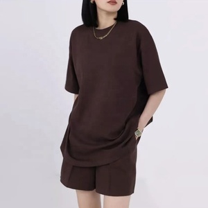 Custom women's clothing <b>sweat</b> suit 2 piece t shirt tracksuit set women High Waist <b>Short</b> <b>Pants</b> Suits t shirt and <b>shorts</b> - Product Image 3