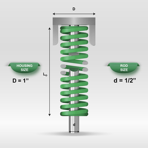 Mollificio Bordignon Green Die Spring USV ข้อต่อรูปไข่แบบรับน้ำหนักมากพิเศษ ขนาดเส้นผ่านศูนย์กลาง: 1 นิ้ว เส้นผ่านศูนย์กลางแกน: 1/2 นิ้ว - Product Image 1
