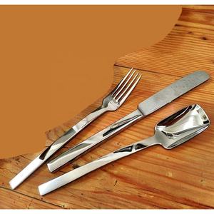 Ensemble de couverts en acier inoxydable argenté avec un design moderne unique, ensemble de couverts de luxe de haute qualité pour restaurant, mariage, maison - Product Image 1