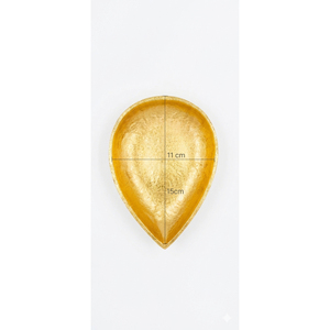 Bol ou plat de service artisanal en forme d'amande, plaqué or, vaisselle moderne pour fruits secs, ustensiles de cuisine - Product Image 3