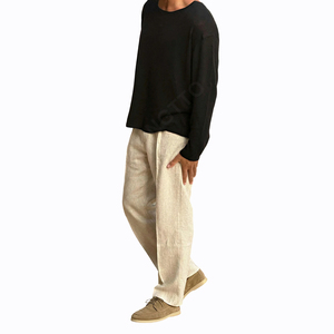 <span class=keywords><strong>Pantaloni</strong></span> in <span class=keywords><strong>Lino</strong></span> Gingtto per <span class=keywords><strong>Uomo</strong></span>, Casual e Leggeri, Stile Streetwear - Product Image 4
