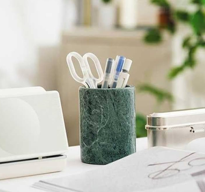 Porte-stylos en marbre au design élégant, parfait pour les stylos, crayons, marqueurs et autres fournitures de bureau, support de rangement pour papeterie. - Product Image 3