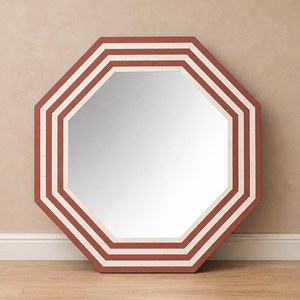 Handcrafted Art Deco Resin <b>Lightweight</b> Rectangular Wall <b>Mirror</b> with Geometric Chevron Pattern - Product Image 2