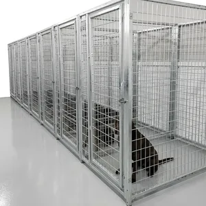 Jaula para Perros de Acero Inoxidable, Rectangular, con Marco Galvanizado Industrial, Resistente a la Oxidación, Valla para Mascotas, Rejilla, Puertas - Product Image 1