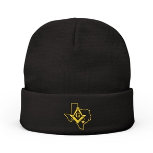 Texas Master Mason Beanie - Gold Square & Compass G Premium Knit <b>Winter</b> <b>Cap</b> - Product Image 3