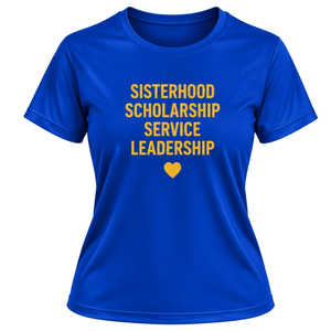 T-shirt d'entraînement athlétique personnalisé Sigma Gamma Rho pour femmes, col rond, manches courtes, haut de fitness pour sororité grecque, vente en gros de vêtements de sport - Product Image 1