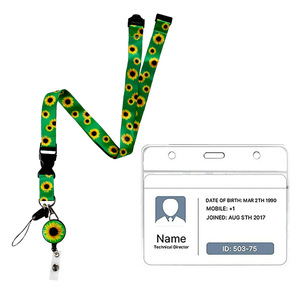 Cordón Ecológico y Moderno de PVC y Poliéster con Estampado por Sublimación, Gancho para Tarjetas de Identificación y Logotipo Personalizado de Sunflower Teacher - Product Image 5