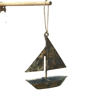 Petit ornement suspendu bateau décor à la maison décoration de cadeau de noël pour arbre suspendu bateau antique - Product Image 1