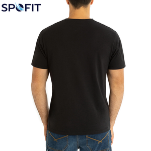 T-shirts pour hommes de haute qualité, grande taille, impression personnalisée, col en V, manches courtes, 100% coton, t-shirts unis pour hommes - Product Image 2