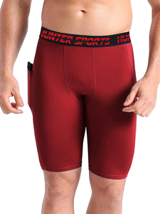 Pantalones Cortos de Compresión de Secado Rápido para Hombre, Diseño Sólido Informal, Ropa Deportiva Elástica para Entrenamiento - Product Image 3