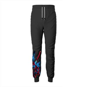 New Men's Dripping Print Sweatpants Elastic Waist Drawstring Casual Joggers Spliced Design Polyester Fleece Autumn Wear - Product Image 5
