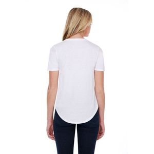 T-shirt pour femmes 100% coton à col en U 3,5 oz. NOIR Taille XS - Product Image 2