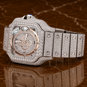 Reloj Cronógrafo Analógico de Acero Inoxidable con Diamantes Moissanite Estilo Hip Hop para Hombre, Completamente Cubierto de Piedras VVS, Edición Limitada de Lujo - Product Image 3