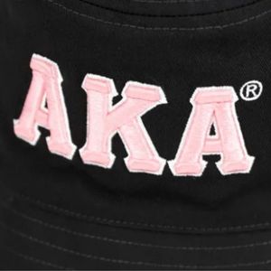 Sombrero Reversible AKA, Rosa y Negro, Bordado Chenille con Letras Griegas, Algodón Premium, Gorra de Verano, Estilo Urbano Unisex - Product Image 2