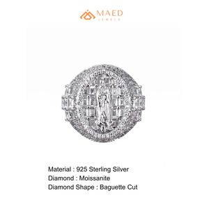 <b>Mens</b> <b>Silver</b> Tone Moissanite Baguette Cut Luxury Engagement Wedding Gift Hip Hop Statement <b>Ring</b> for <b>Men</b> Daily Wear - Product Image 6