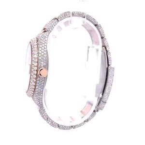 Montre en moissanite de qualité supérieure pour homme, bijoux de luxe, montre-bracelet sertie de diamants, en acier inoxydable, disponible à la vente - Product Image 3