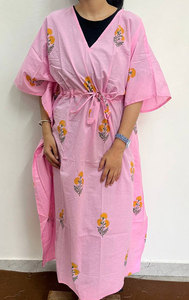Soft Cotton Printed <b>Kaftan</b> Dress for Women with Boho Inspired Design and Maxi Length - Product Image 3