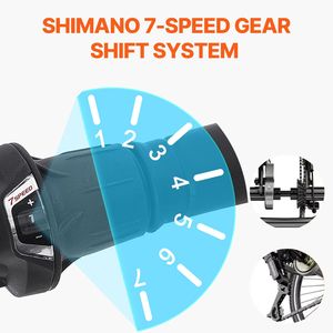 Triciclo para Adultos de 7 Velocidades, Bicicleta de 24 Pulgadas con Tres Ruedas, con Canasta Ajustable de Acero al Carbono - Product Image 3