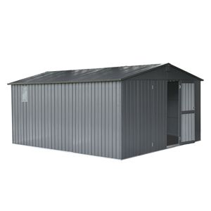 11 X 12.5 Galvanized Steel Frame Backyard <b>Storage</b> Shed with Windows Outdoor <b>Garden</b> Metal Utility <b>Tool</b> <b>Storage</b> Room - Product Image 1