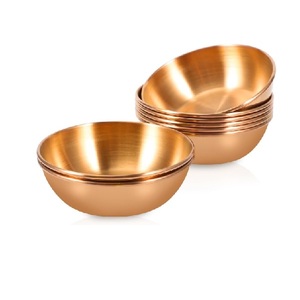 Ensemble de 3 bols Katori en laiton écologiques, bols à dessert martelés, bol à chocolat poli pour la maison et la cuisine Dexcor - Product Image 2