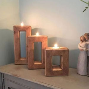 ที่วางเทียนไม้ทรงกรวย ตกแต่งบ้าน ทนความร้อน ผิวสัมผัสธรรมชาติ - Product Image 3