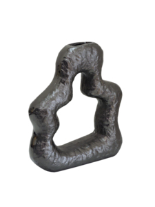 Organic Shape Metal Flower <b>Vase</b> - Textured Abstract Art Bud <b>Vase</b> for Modern Home Decor, Unique Tabletop Centerpiece Decoration - Product Image 3