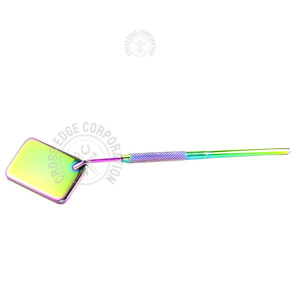 Wholesale Blue Eyelash <b>Rectangular</b> & Round <b>Mirror</b> Stainless Steel Removable Handle Lash Extension <b>Mirror</b> for False Lashes - Product Image 1