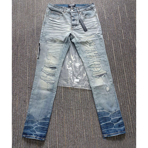 Nouveau style de jeans en denim pour hommes, tendance de marque, coupe slim vintage, pantalon en denim RII, vente en gros - Product Image 1