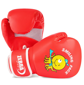 Gants de boxe en cuir de haute qualité pour enfants, vente en gros, logo personnalisé imprimé, fermeture auto-agrippante - Product Image 3