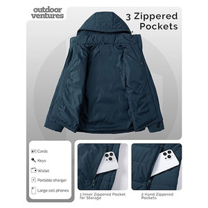 <b>Women's</b> Hooded Puffer Jacket <b>Waterproof</b> Lightweight Full-Zip Warm Quilted Winter Coat Outdoor Cold Weather <b>Parka</b> Casual Trendy - Product Image 3