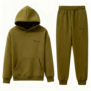 Unisex Blank Hoodie & <b>Sweatpants</b> <b>Set</b> | 100% Cotton Custom Logo Tracksuit Wholesale Quick-Drying Breathable Lightweight Casual - Product Image 1