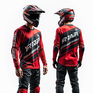 เสื้อเจอร์ซีย์มอเตอร์ไซค์แข่งแบบแขนยาวสำหรับผู้ชาย สีตามสั่ง พิมพ์ลายแบบซับลิเมชั่น แห้งเร็ว เสื้อมอเตอร์ครอส ไซส์ผู้ใหญ่ - Product Image 1