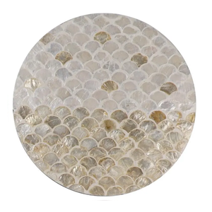 Mother of Pearl Mosaic Charger Plate Shell Placemat for Luxury Wedding & Boho Dining <b>Tables</b> Storage - Product Image 1