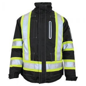 High Visibility Waterproof CE Certified Men's Winter Safety <b>Jacket</b> with Reflective Tape and Hood for Construction <b>Workers</b> - Product Image 2