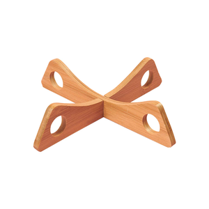 Natural Wooden Crossed Bowl Stand, <b>Foldable</b> Wood Bowl Holder for <b>Kitchen</b> Dining <b>Table</b> Home Decor - Product Image 3