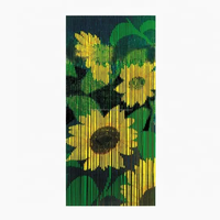 Rideaux en bambou peints à la main, texture florale, rideaux et draperies en bambou perlé pour salon, prix d'usine artisanal du Vietnam