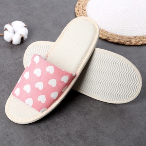 Pantuflas de SPA Personalizadas de 5 Estrellas con Punta Abierta, Pantuflas Desechables de Lino para Habitaciones de Huéspedes, Calzado Antideslizante de Tela para Viajes y Hoteles - Product Image 2