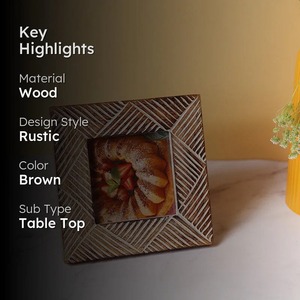 Handmade Wooden Square Photo <b>Frame</b> Rustic Design Tabletop Decor Full Color Digital Printing - Product Image 5