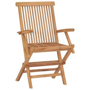 Juego de 6 Sillas de Jardín Plegables de Madera de Teca Sólida Marrón, Muebles de Patio Estándar - Product Image 2