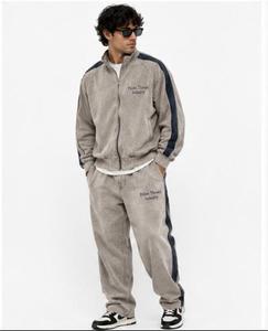 Conjunto Deportivo para Hombre, Sudadera con Cierre Completo y Bolsillo Frontal, Corte Regular, Ropa Deportiva Casual para Otoño, Color Lavado Ácido, Poliéster Mate - Product Image 2