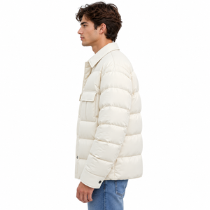Oversized Puffer <b>Shirt</b> Jacket <b>Quilted</b> Winter Jacket with <b>Shirt</b> Collar, Snap Button Front & Multi-Pocket Design - Product Image 3