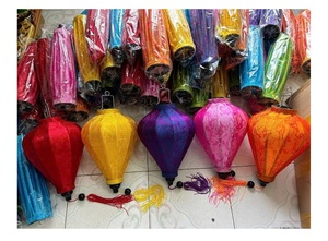 Traditional Vietnamese Silk <b>Lanterns</b> Vintage Oriental Style Hotel & Restaurant Decor - Product Image 4